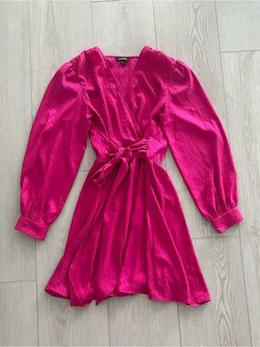 long sleeve blush prom dress A-line Pink Long Sleeves Tulle Modest Long Prom Dresses, Ball Gown PD2 –  SposaBridal